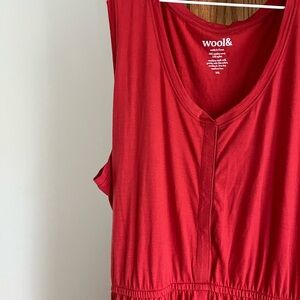 Wool& Red Sleeveless Maxi Dress